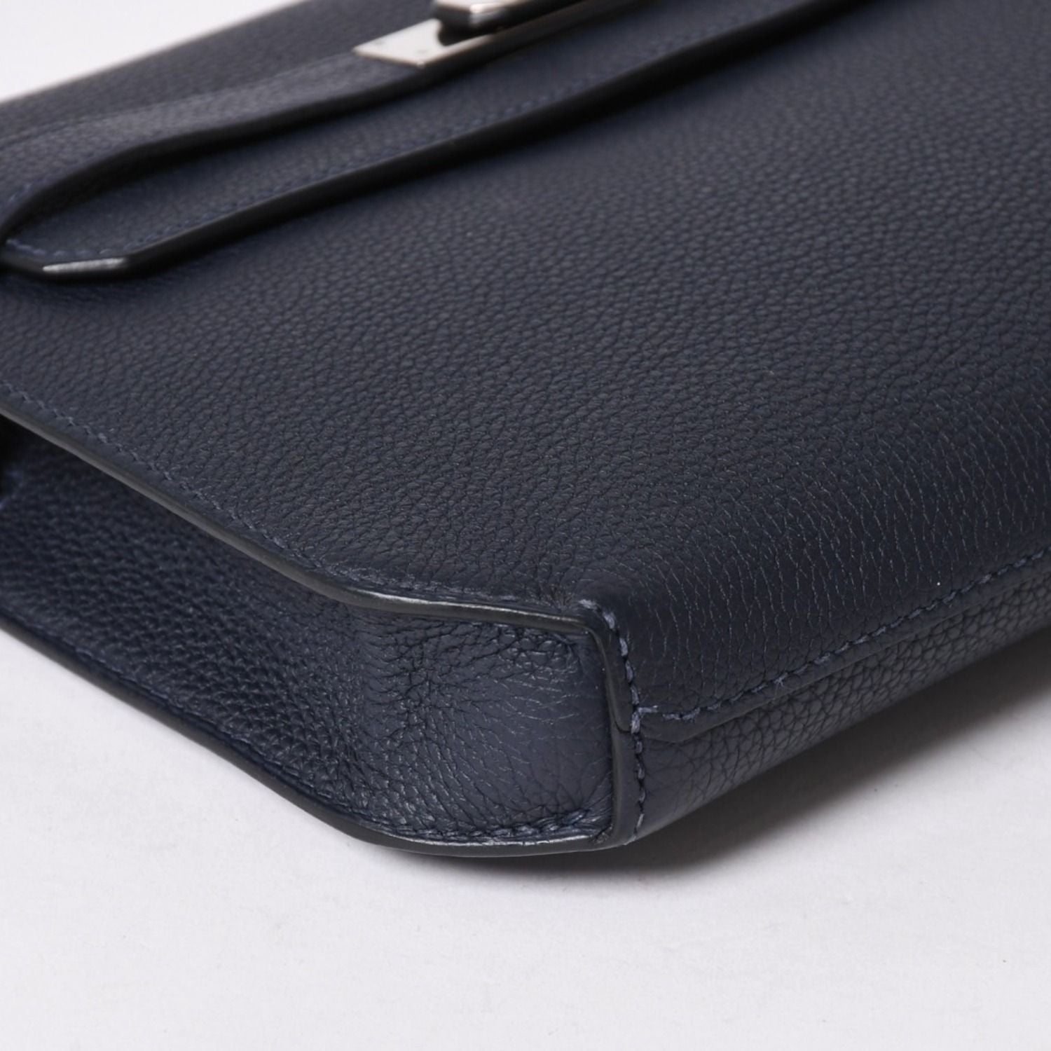 Hermes Clutch Kelly Depeches 25 Bleu Nuit Silver — view 7