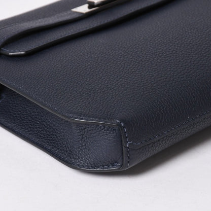 Hermes Clutch Kelly Depeches 25 Bleu Nuit Silver — view 7