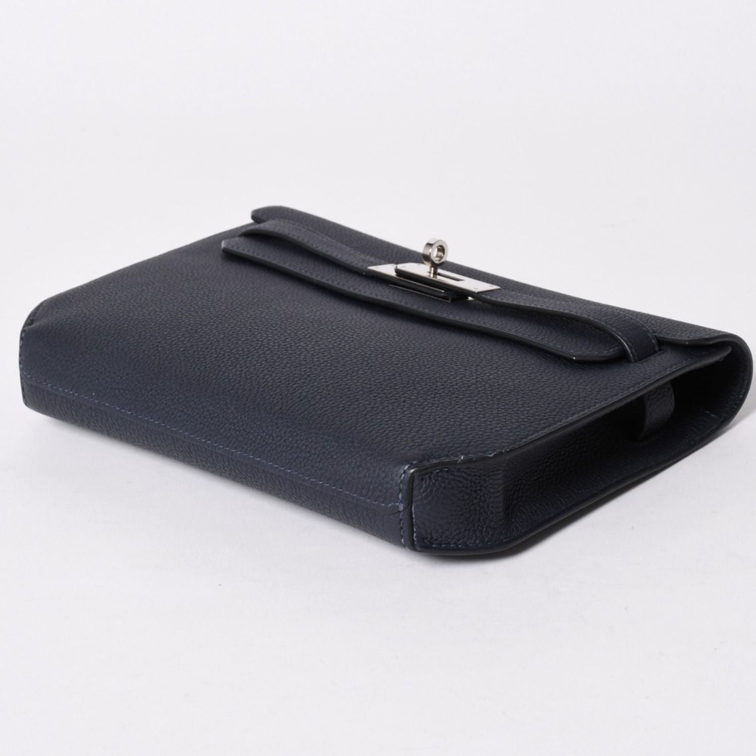 Hermes Clutch Kelly Depeches 25 Bleu Nuit Silver — view 5