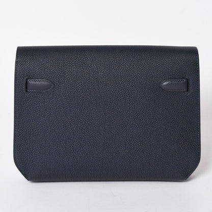 Hermes Clutch Kelly Depeches 25 Bleu Nuit Silver — view 2