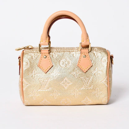 Louis Vuitton Hand Shoulder Bag Monogram Jacquard Nano Speedy Gold Beige — view 2