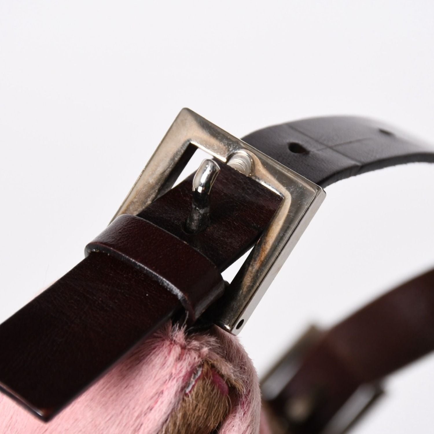 Fendi Mamma Baguette Bag Calf Hair Pink Brown — view 8