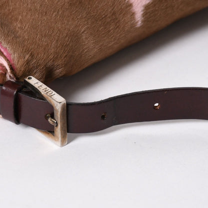 Fendi Mamma Baguette Bag Calf Hair Pink Brown — view 7