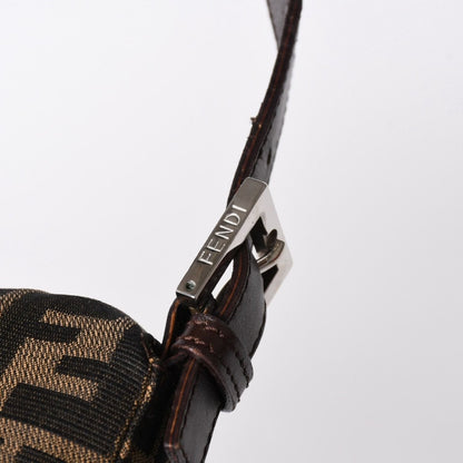 Fendi Shoulder Bag Cross Mamma Baguette Zucca Pattern Brown Silver — view 5