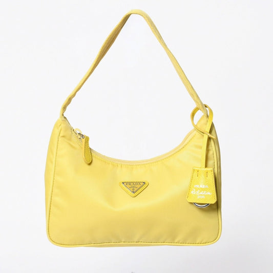 Prada Re Edition 2000 Handbag Bag Triangle Logo Nylon Yellow