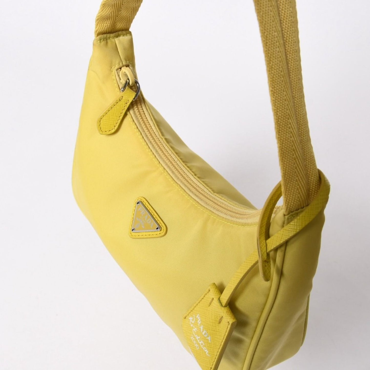 Prada Re Edition 2000 Handbag Bag Triangle Logo Nylon Yellow — view 4
