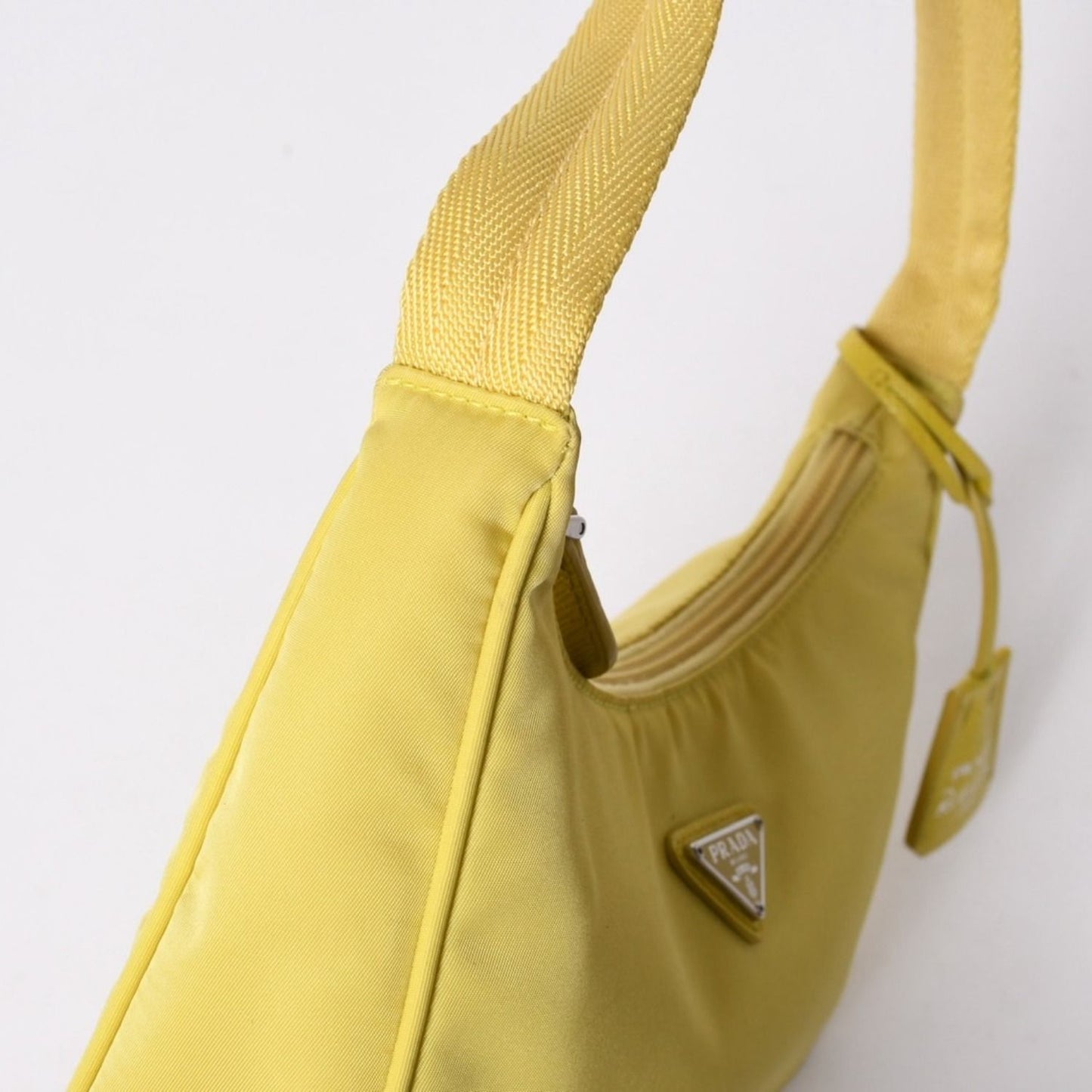 Prada Re Edition 2000 Handbag Bag Triangle Logo Nylon Yellow — view 5