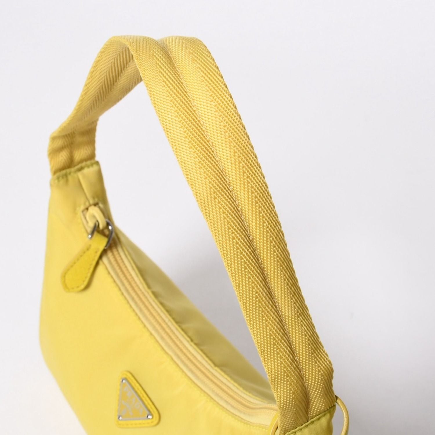 Prada Re Edition 2000 Handbag Bag Triangle Logo Nylon Yellow — view 8