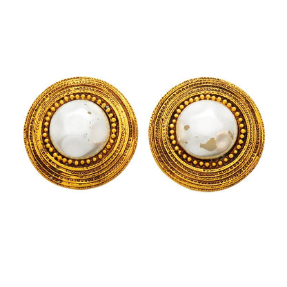 Chanel Earrings Vintage Round