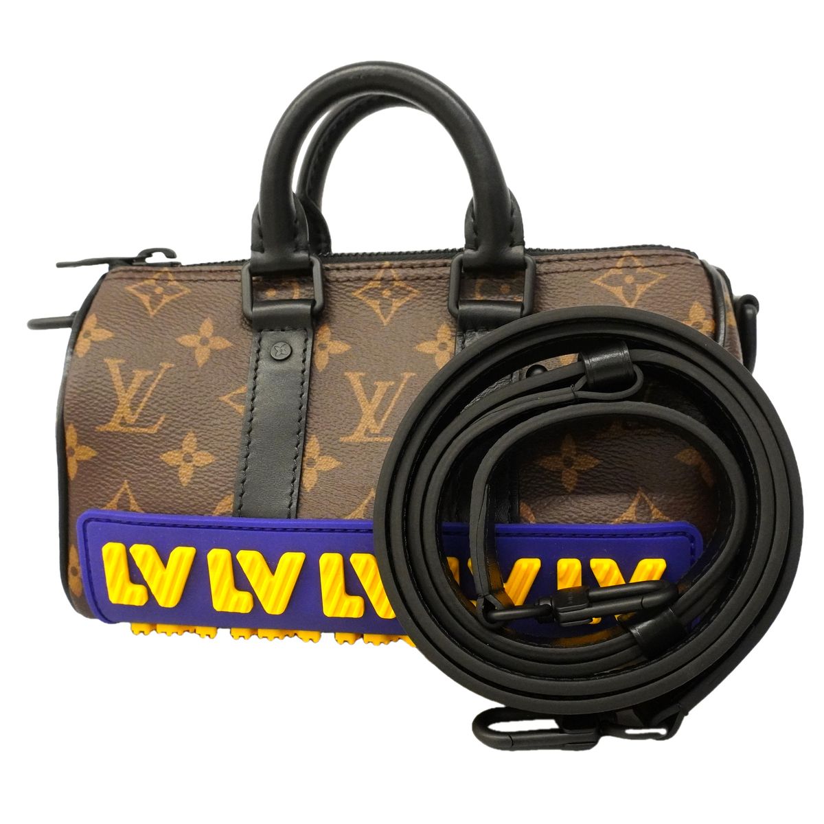 Louis Vuitton Handbag Monogram LV Rubber Keepall XS Brown 2-Way Bag