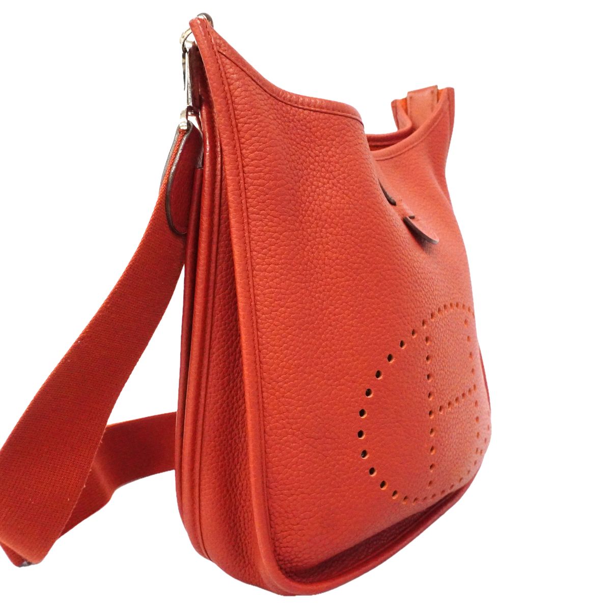 Hermes Shoulder Bag Evelyne 3 PM Taurillon Clemence Rouge Kazak Silver — view 2
