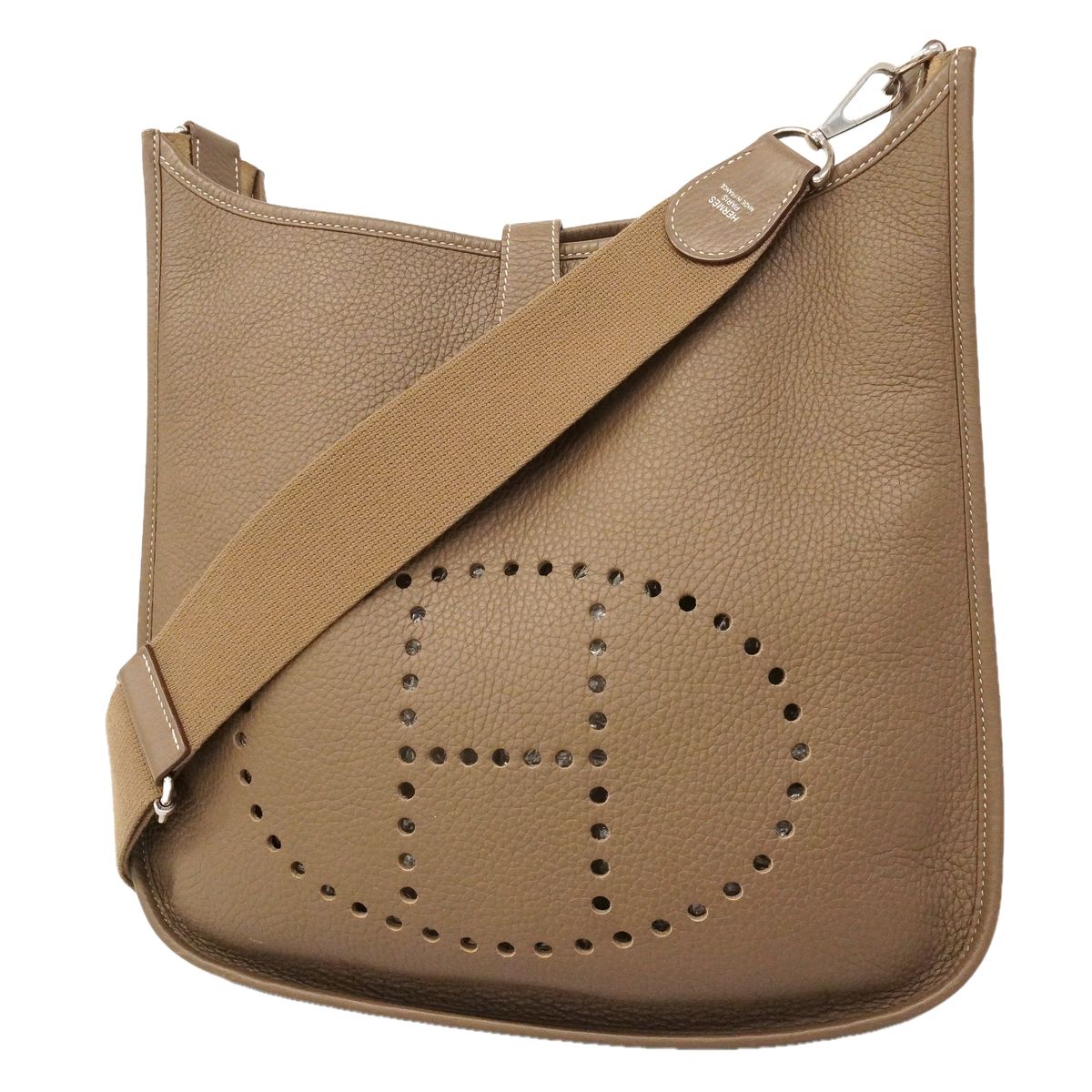 Hermes Shoulder Bag Evelyne 3 GM Taurillon Clemence Etoupe