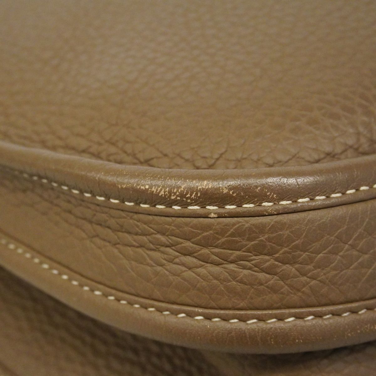 Hermes Shoulder Bag Evelyne 3 GM Taurillon Clemence Etoupe — view 8