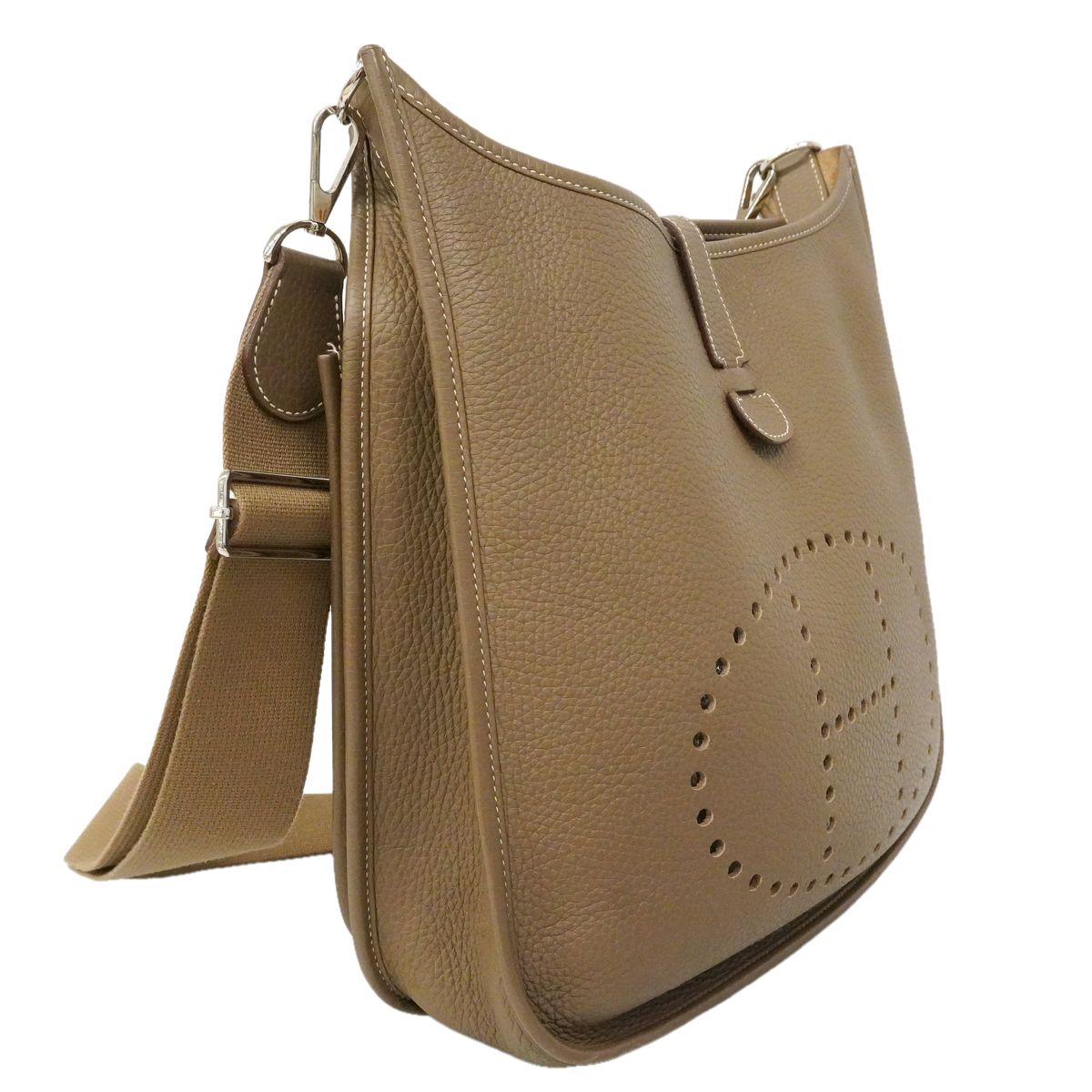 Hermes Shoulder Bag Evelyne 3 GM Taurillon Clemence Etoupe — view 2