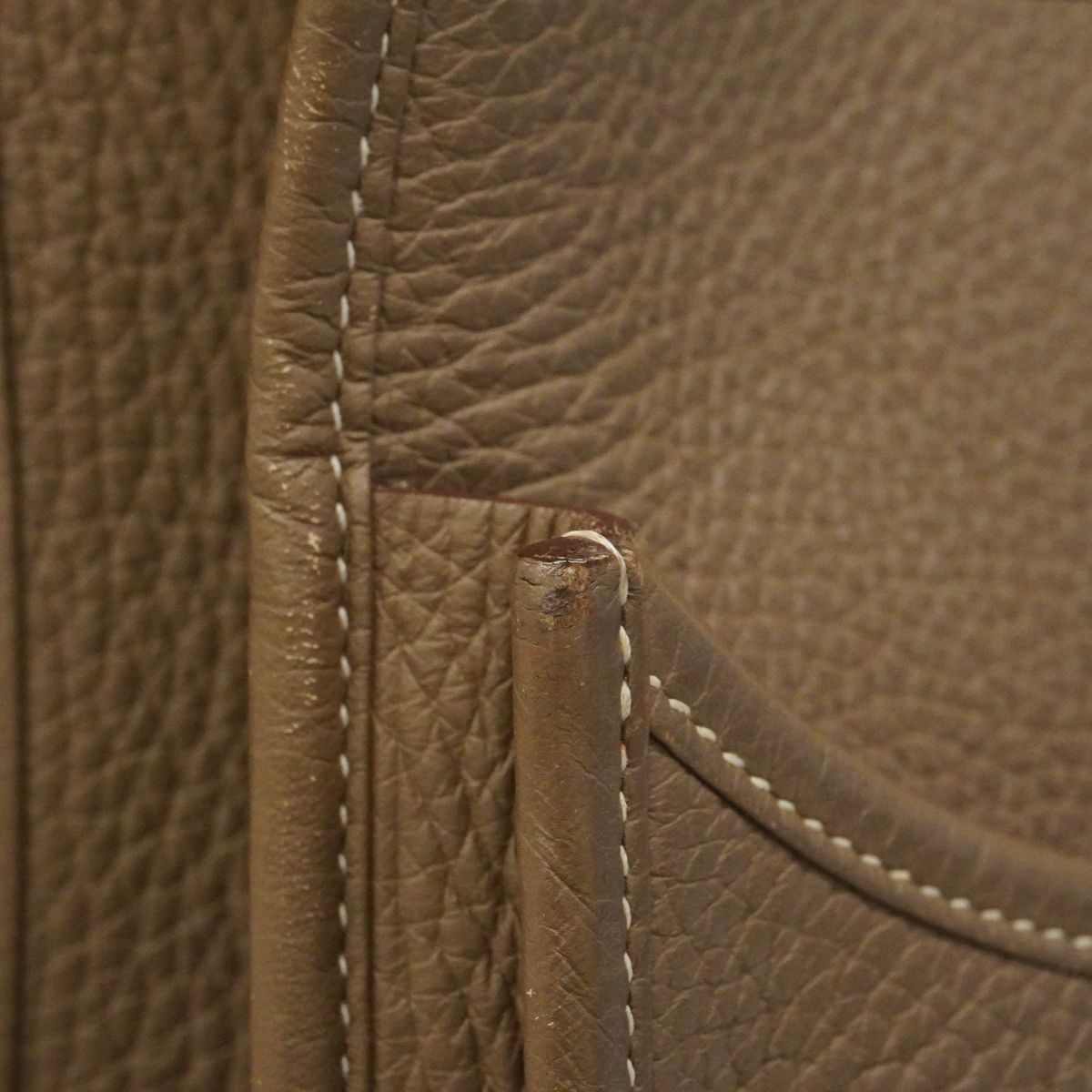 Hermes Shoulder Bag Evelyne 3 GM Taurillon Clemence Etoupe — view 7