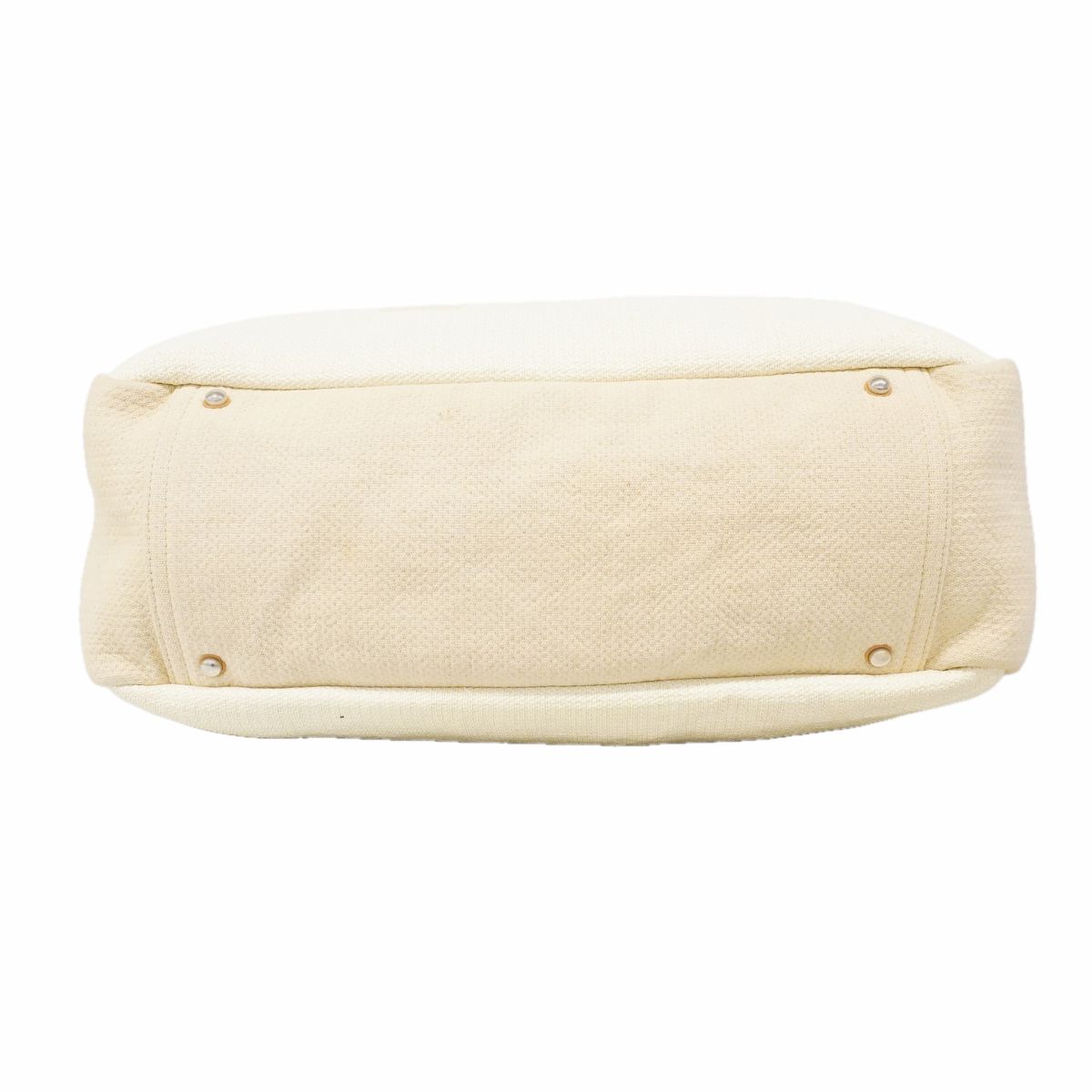 Chanel Handbag Deauville Canvas Ivory Beige Silver 2-Way Back — view 3