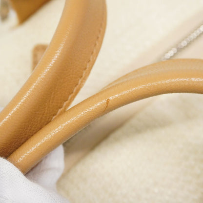 Chanel Handbag Deauville Canvas Ivory Beige Silver 2-Way Back — view 8