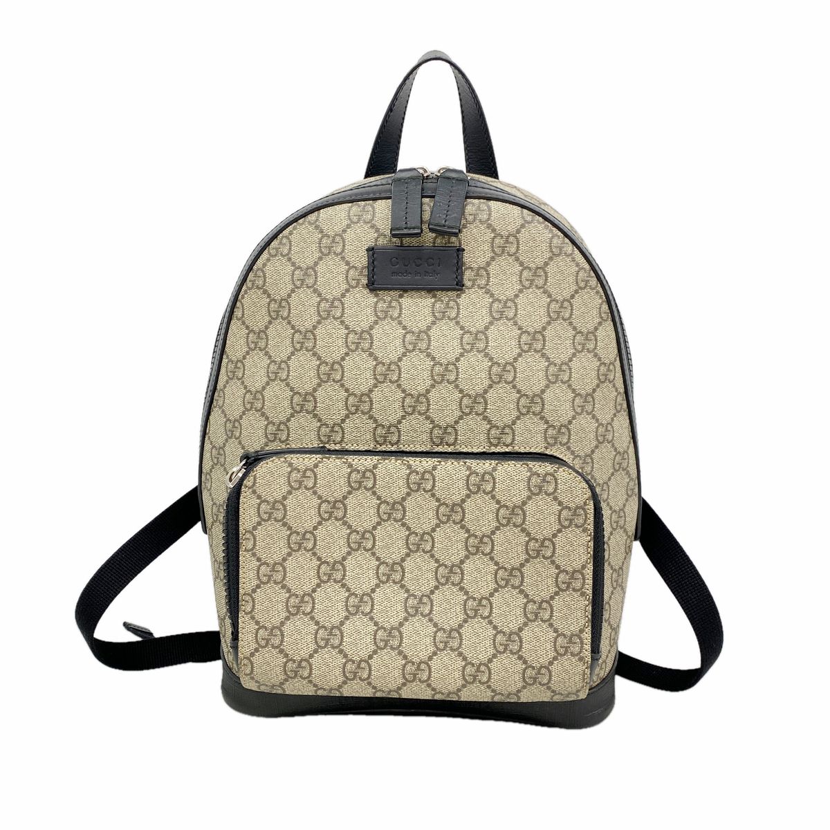 Gucci Backpack GG Supreme Brown Black Silver