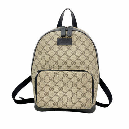 Gucci Backpack GG Supreme Brown Black Silver