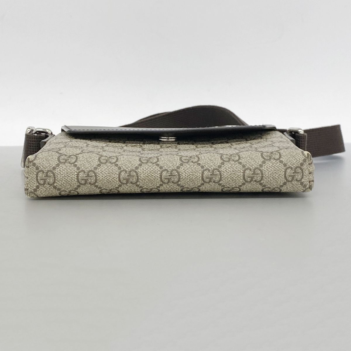 Gucci Shoulder Bag GG Supreme Brown Silver — view 3