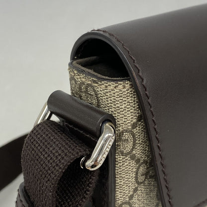 Gucci Shoulder Bag GG Supreme Brown Silver — view 7