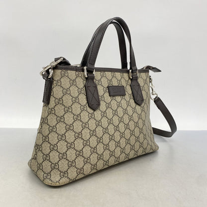 Gucci Handbag GG Supreme Brown Silver 2-Way Bag — view 2
