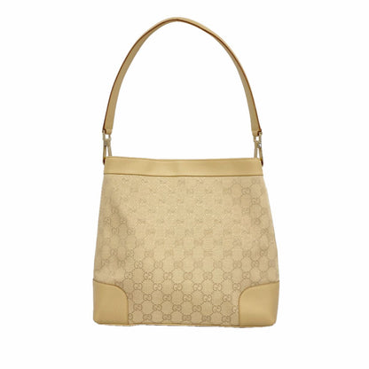 Gucci Shoulder Bag GG Canvas Beige Gold