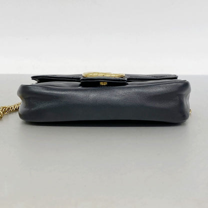 Gucci Shoulder Bag GG Marmont Leather Black Gold — view 3