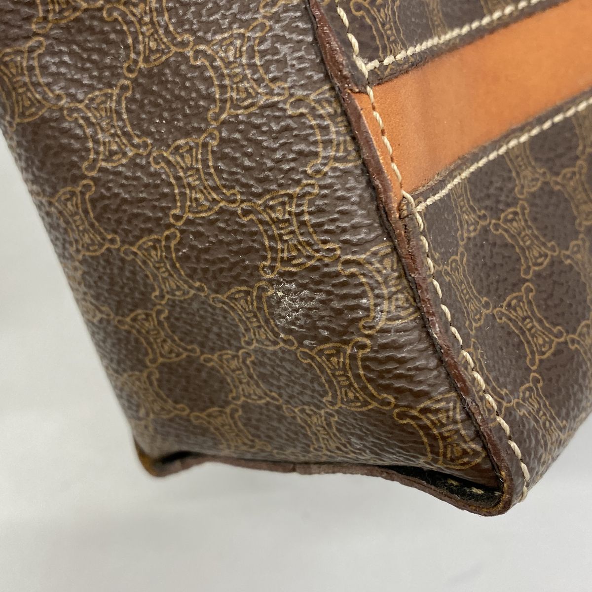Celine Shoulder Bag Macadam Brown Gold — view 6