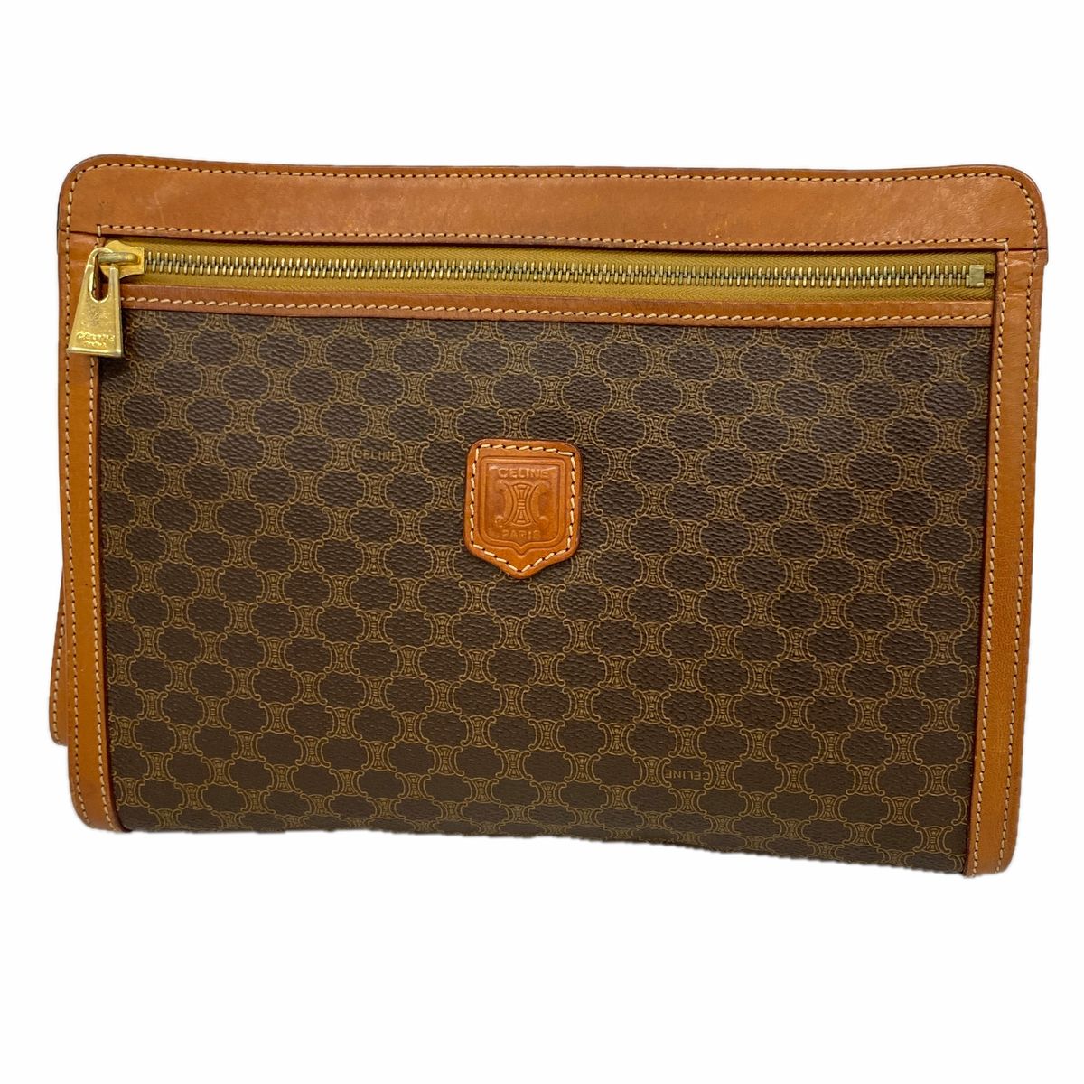 Celine Clutch Macadam Brown Gold