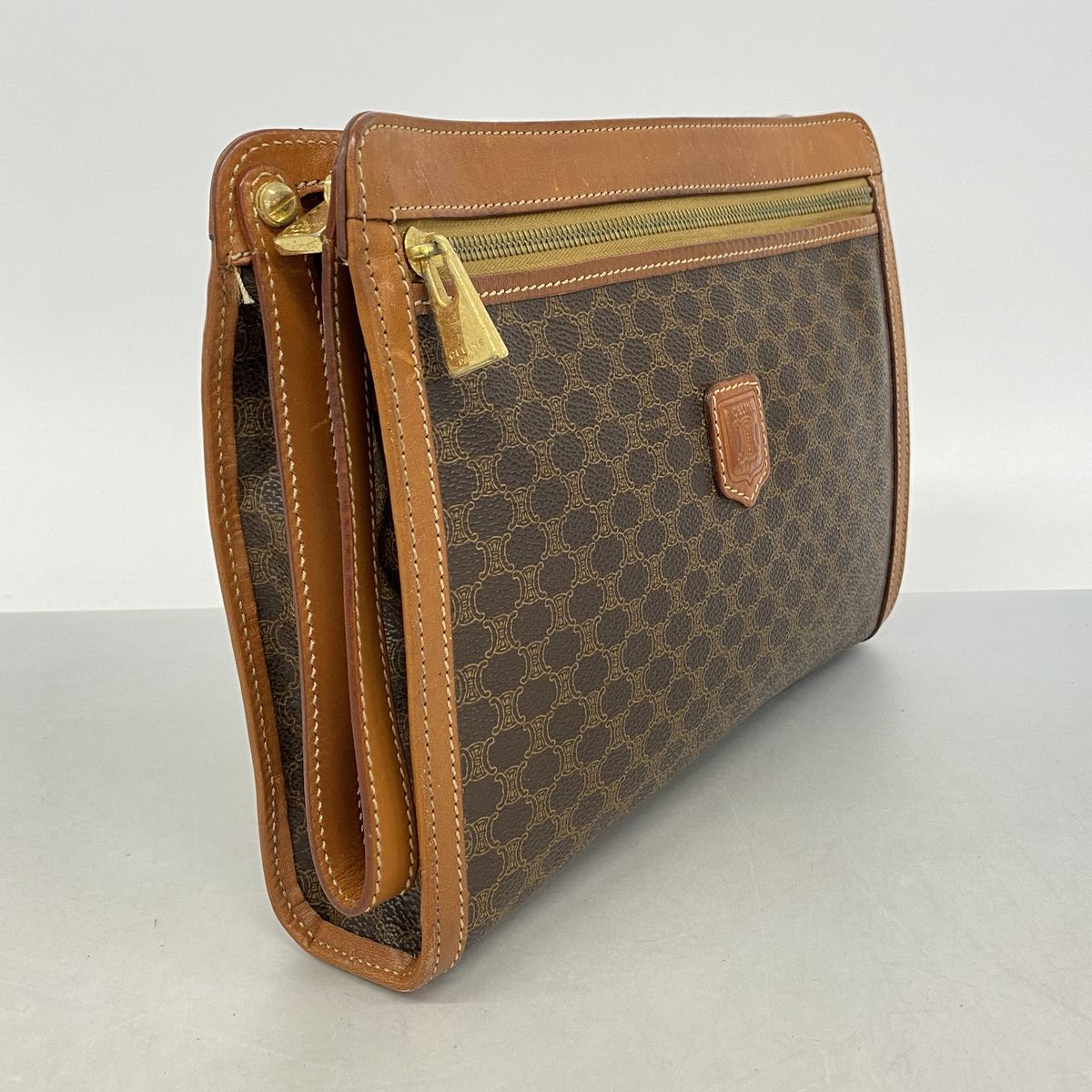 Celine Clutch Macadam Brown Gold — view 2