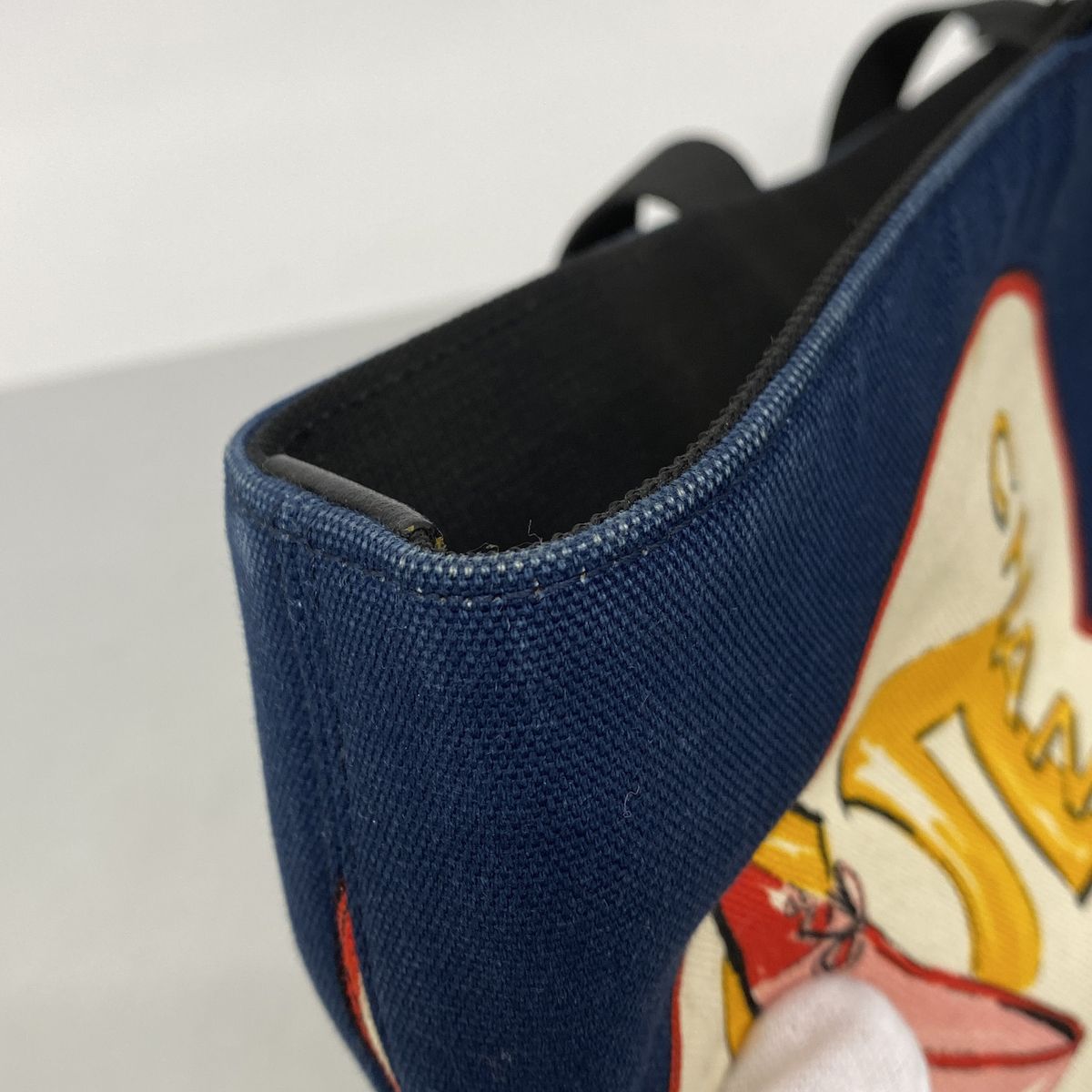 Chanel Tote Bag Canvas Navy Silver — view 7