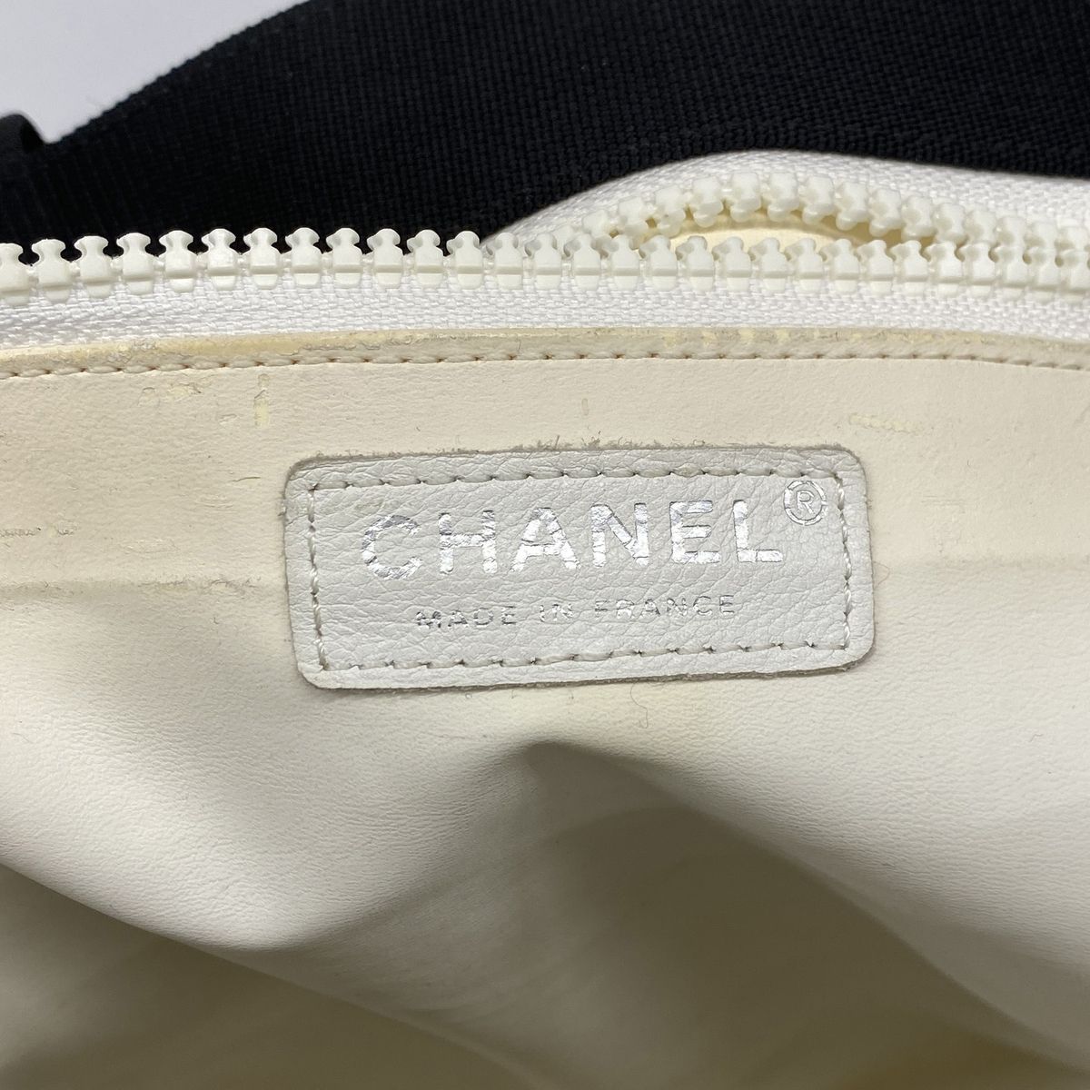 Chanel Tote Bag Canvas Navy Silver — view 5