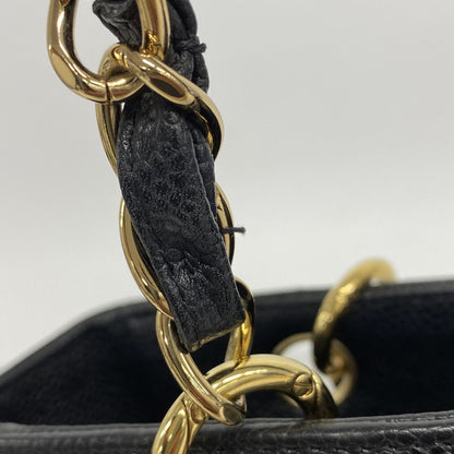 Chanel Chain Tote Bag Quilted Caviar Leather Black Gold — view 6