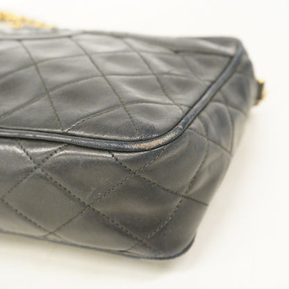 Chanel Shoulder Bag Quilted Lambskin Black Gold — view 6