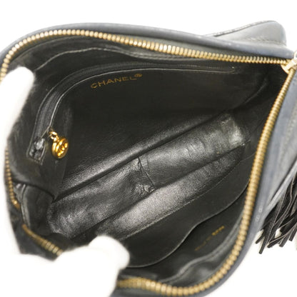 Chanel Shoulder Bag Quilted Lambskin Black Gold — view 4