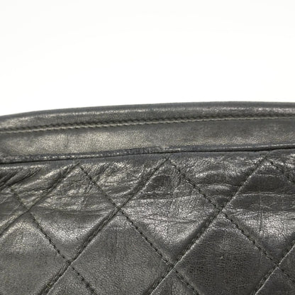 Chanel Shoulder Bag Quilted Lambskin Black Gold — view 8