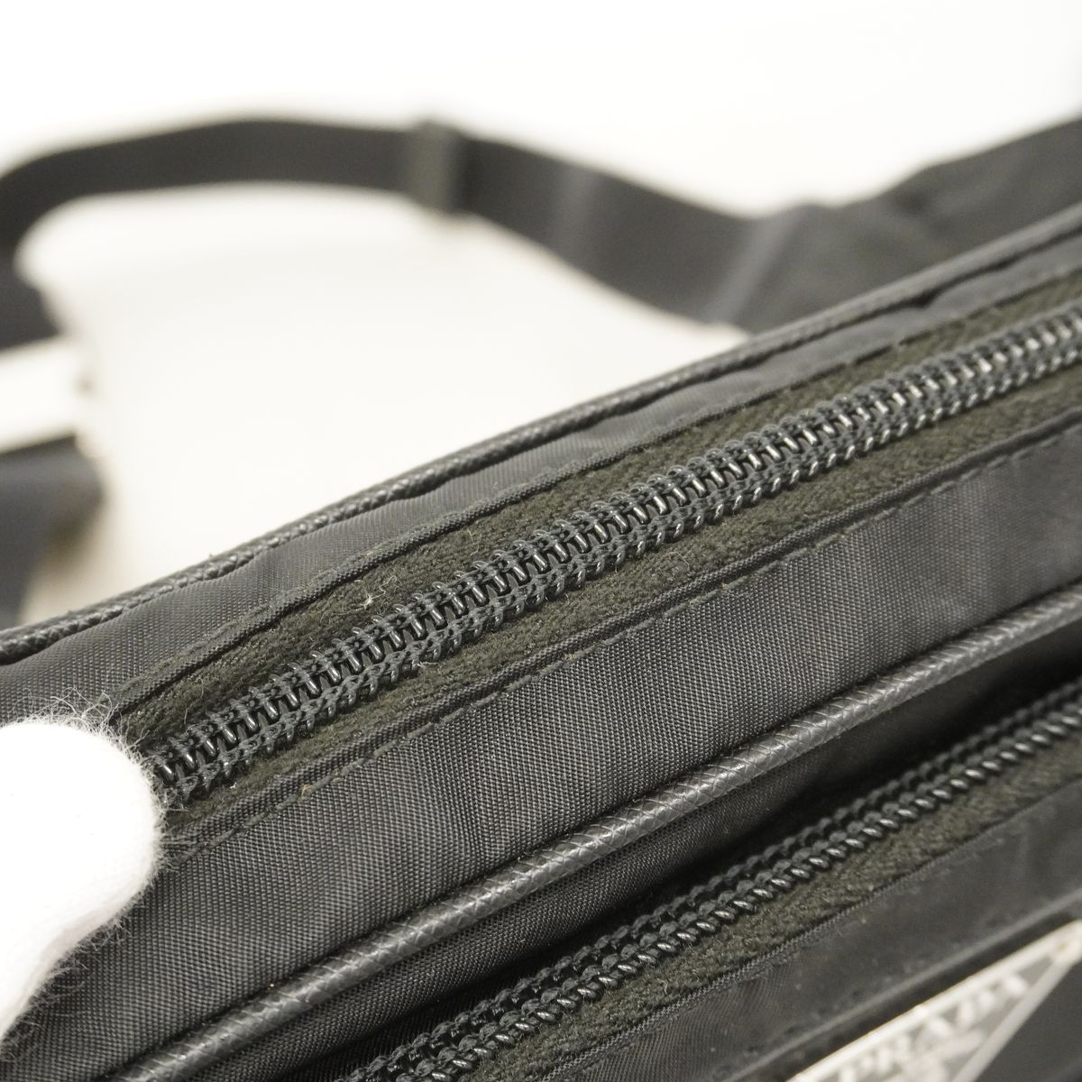 Prada Belt Bag Tessuto Nylon Black Silver — view 7