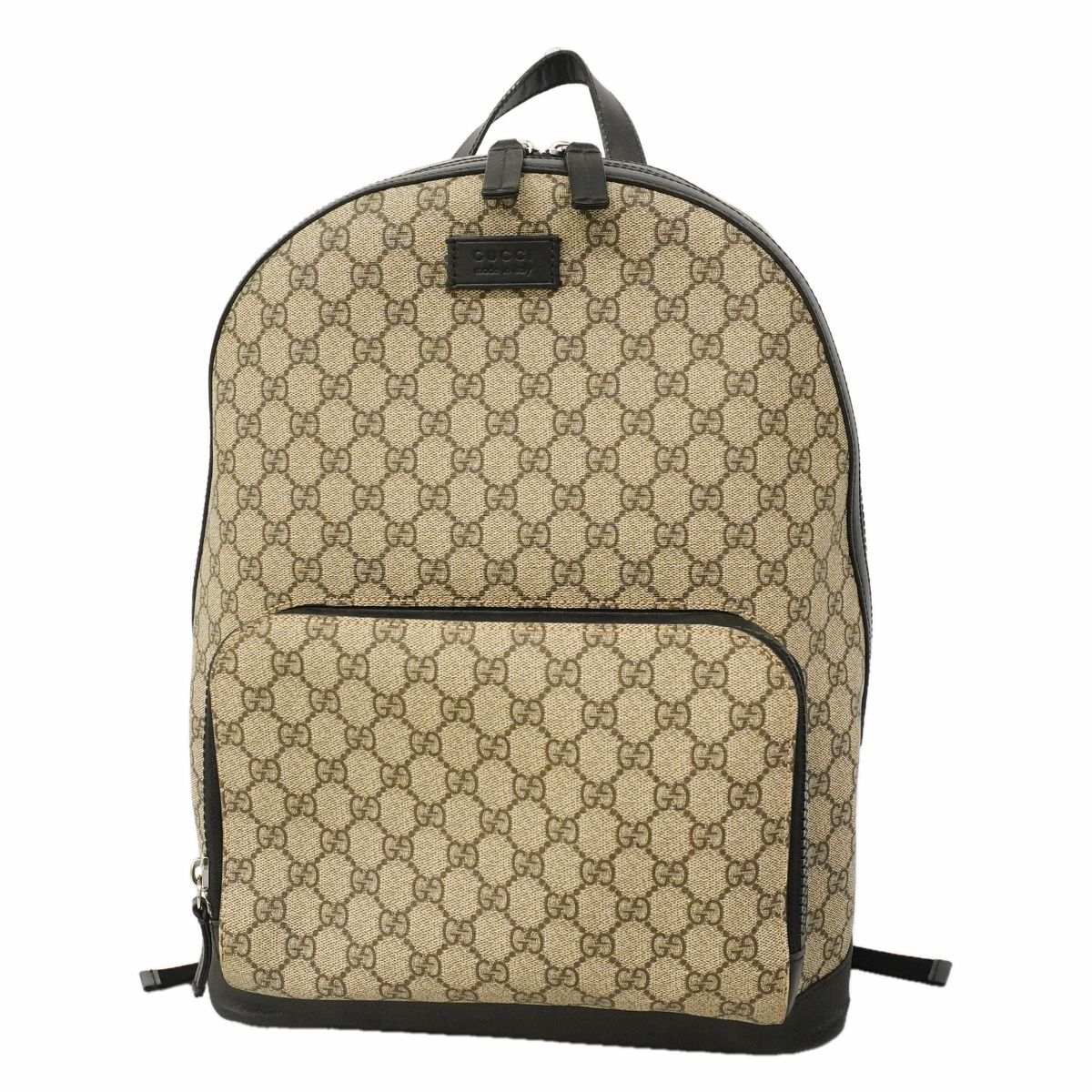 Gucci Backpack GG Supreme Brown Black Silver
