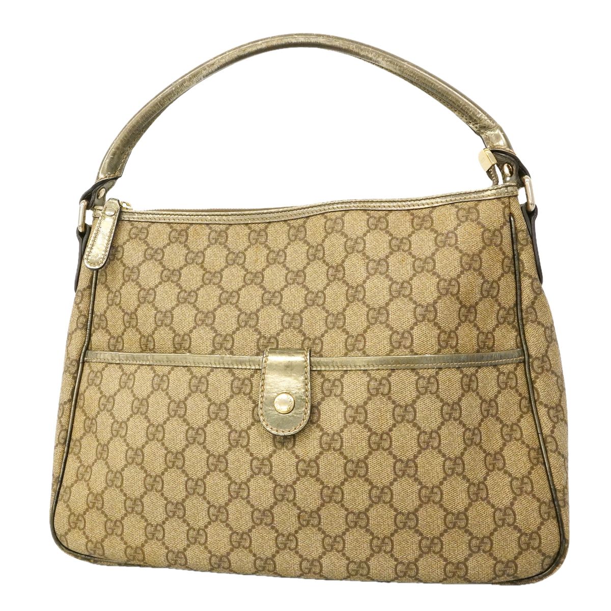 Gucci Shoulder Bag GG Supreme Brown Gold
