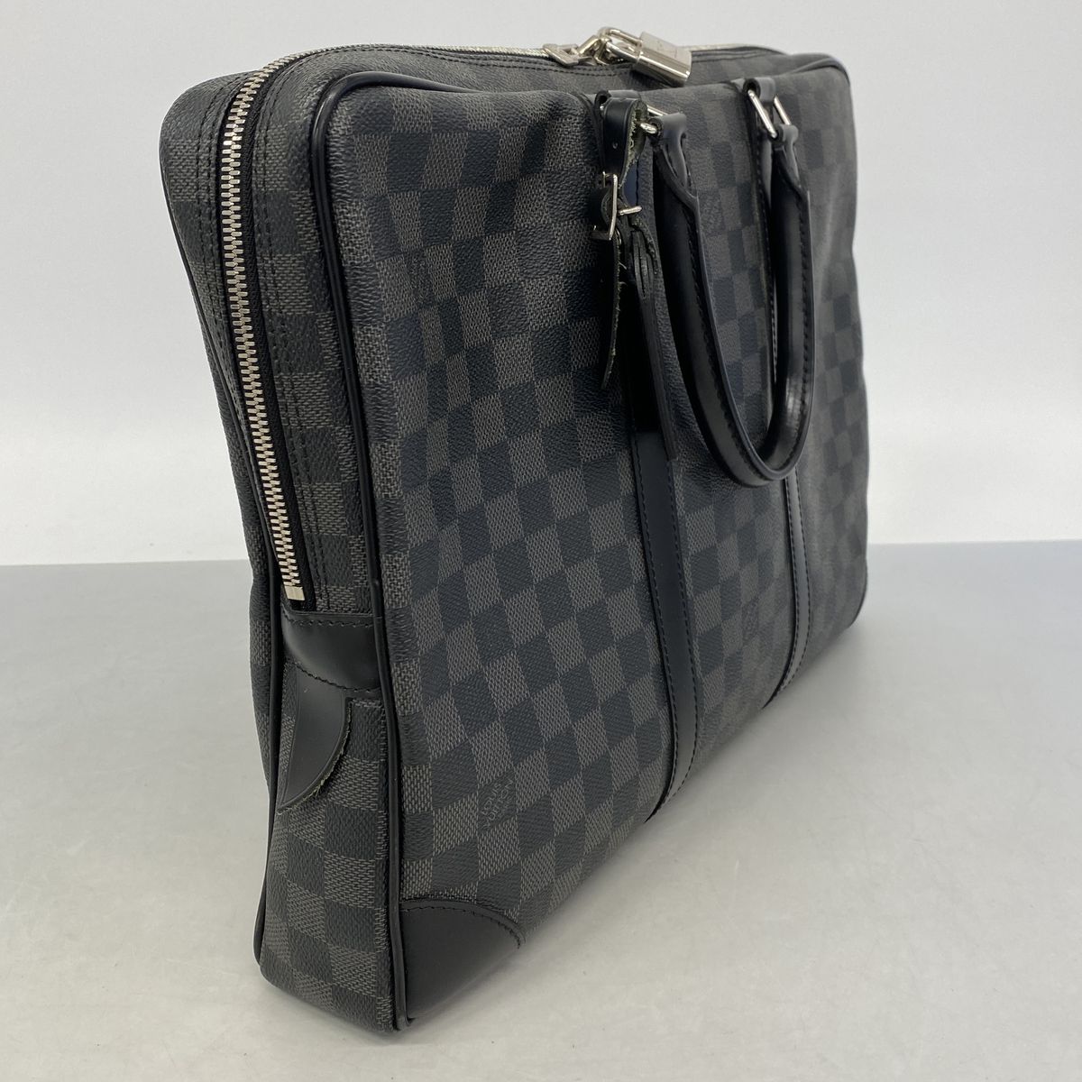 Louis Vuitton Briefcase Damier Graphite Porte Documents Voyage Black Gray — view 2