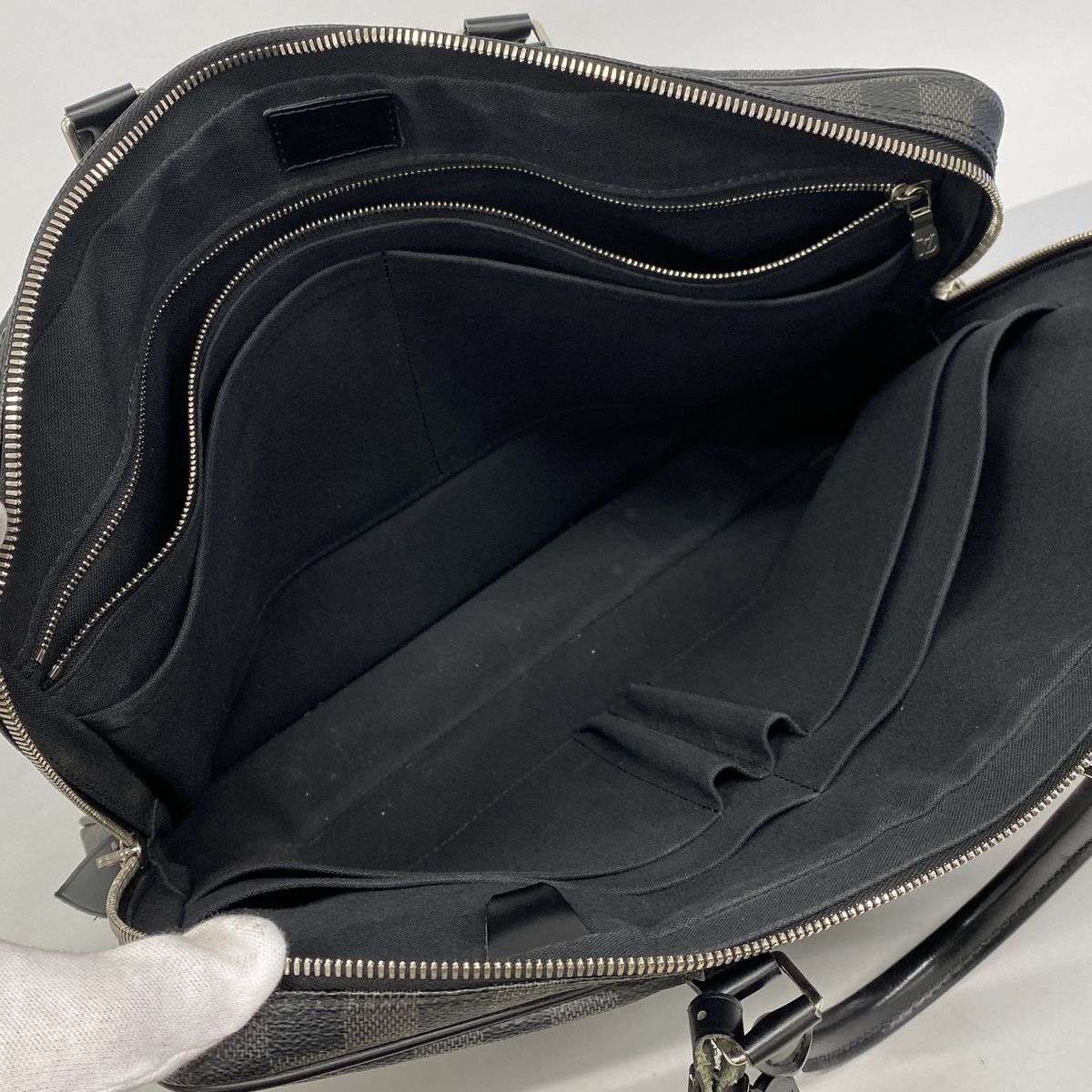 Louis Vuitton Briefcase Damier Graphite Porte Documents Voyage Black Gray — view 4