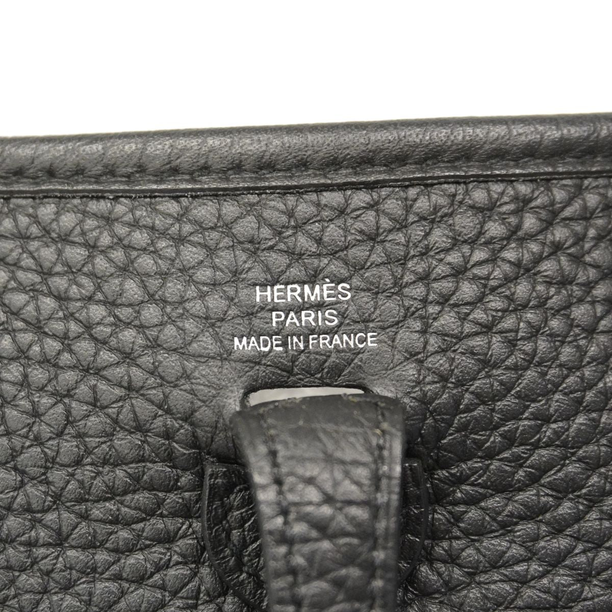 Hermes Shoulder Bag Evelyne TPM Taurillon Clemence Black Silver — view 5