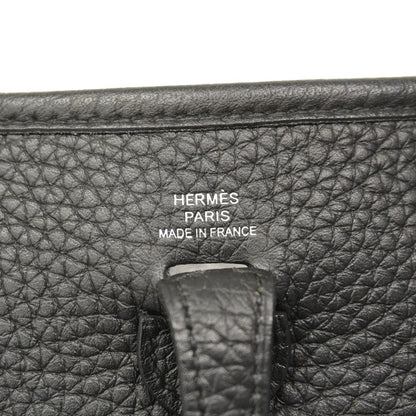 Hermes Shoulder Bag Evelyne TPM Taurillon Clemence Black Silver — view 5
