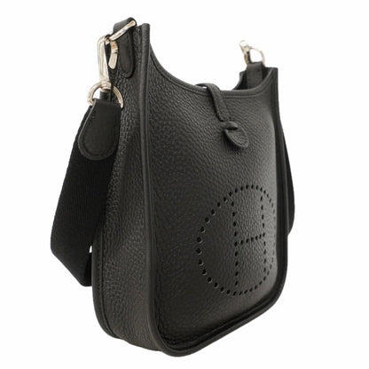 Hermes Shoulder Bag Evelyne TPM Taurillon Clemence Black Silver — view 2