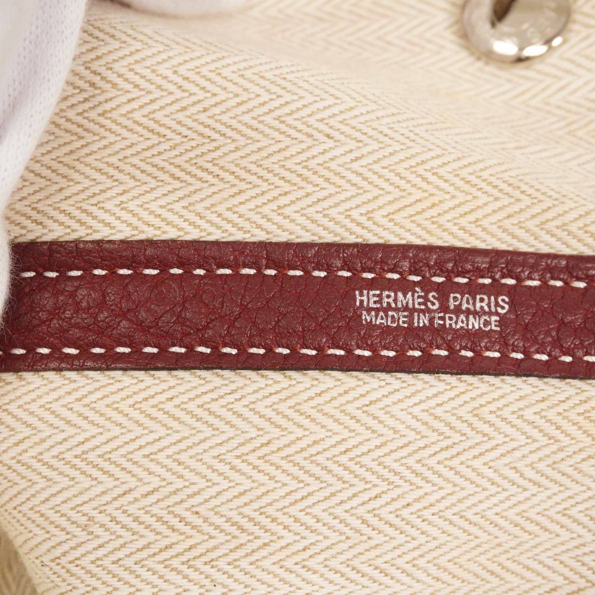 Hermes Tote Bag Garden Party PM Negonda Rouge Ash Silver — view 5