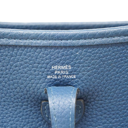 Hermes Shoulder Bag Evelyne TPM Taurillon Clemence Deep Blue Silver — view 5