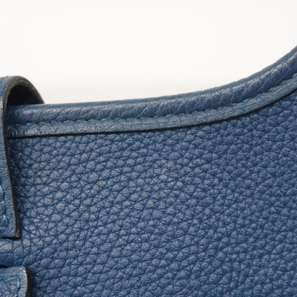 Hermes Shoulder Bag Evelyne TPM Taurillon Clemence Deep Blue Silver — view 7