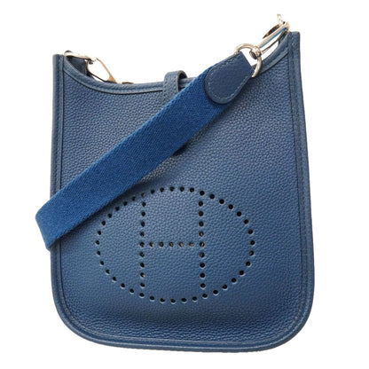 Hermes Shoulder Bag Evelyne TPM Taurillon Clemence Deep Blue Silver