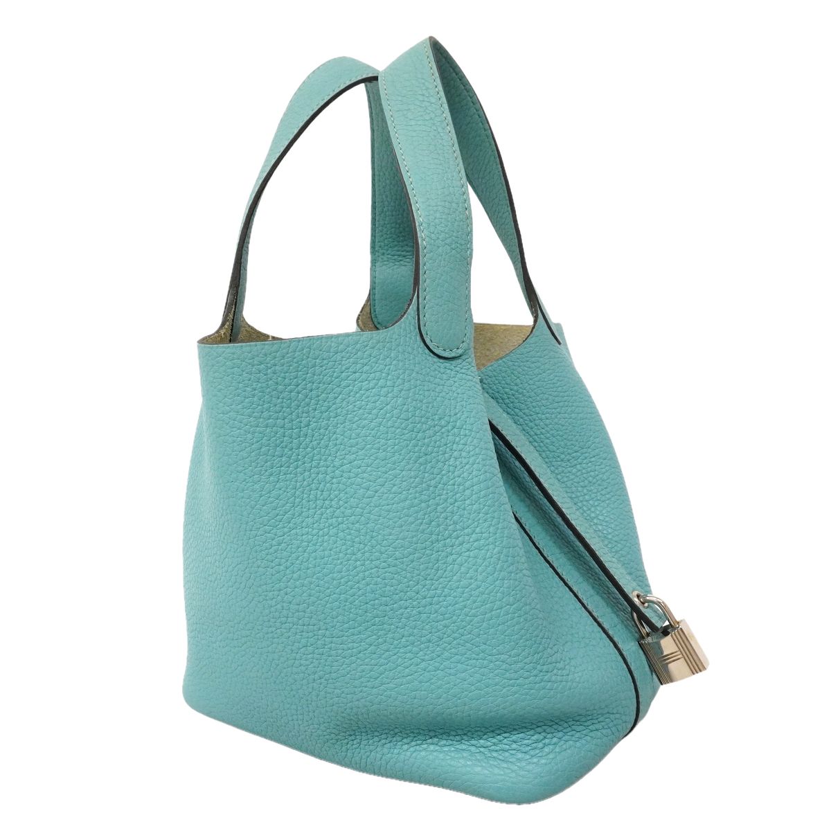Hermes Handbag Picotin Lock PM Taurillon Clemence Blue Ator Silver — view 2